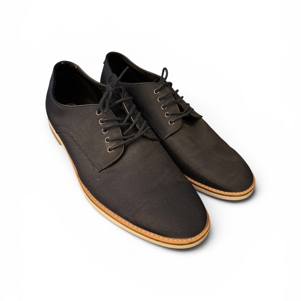 Calvin Klein Navy blue Canvas Derby Shoes with Tan Contrast Sole